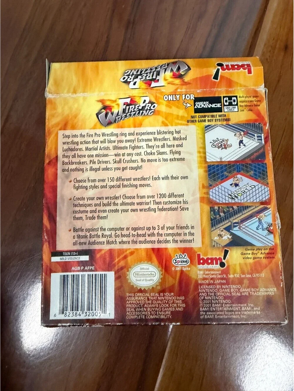 Fire Pro Wrestling Nintendo GameBoy Advance GBA Complete Box CIB Fair Shape
